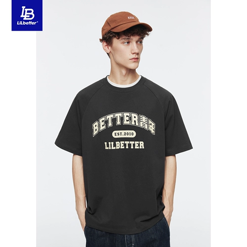 Lilbetter Летняя футболка с коротким рукавом, круглый воротник, оверсайз