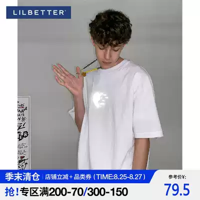 Lilbetter Men's T-shirt Short-sleeved Summer American hip-hop half-sleeved men's top All-match printed cotton five-point sleeve
