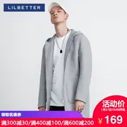 Lilbetter áo khoác len nam mùa đông thương hiệu mũ trùm đầu giản dị áo khoác len dày phong cách gốc nam