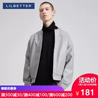 Lilbetter Male Leather Short Stand Cổ áo PU Leather Jacket LB Autumn Simple Pilot Motorcycle Jacket Men áo dạ nam