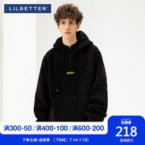 Lilbetter sweater men hooded autumn and winter 2021 new lambskin jacket Korean version of the trend ruffian handsome clothes LB