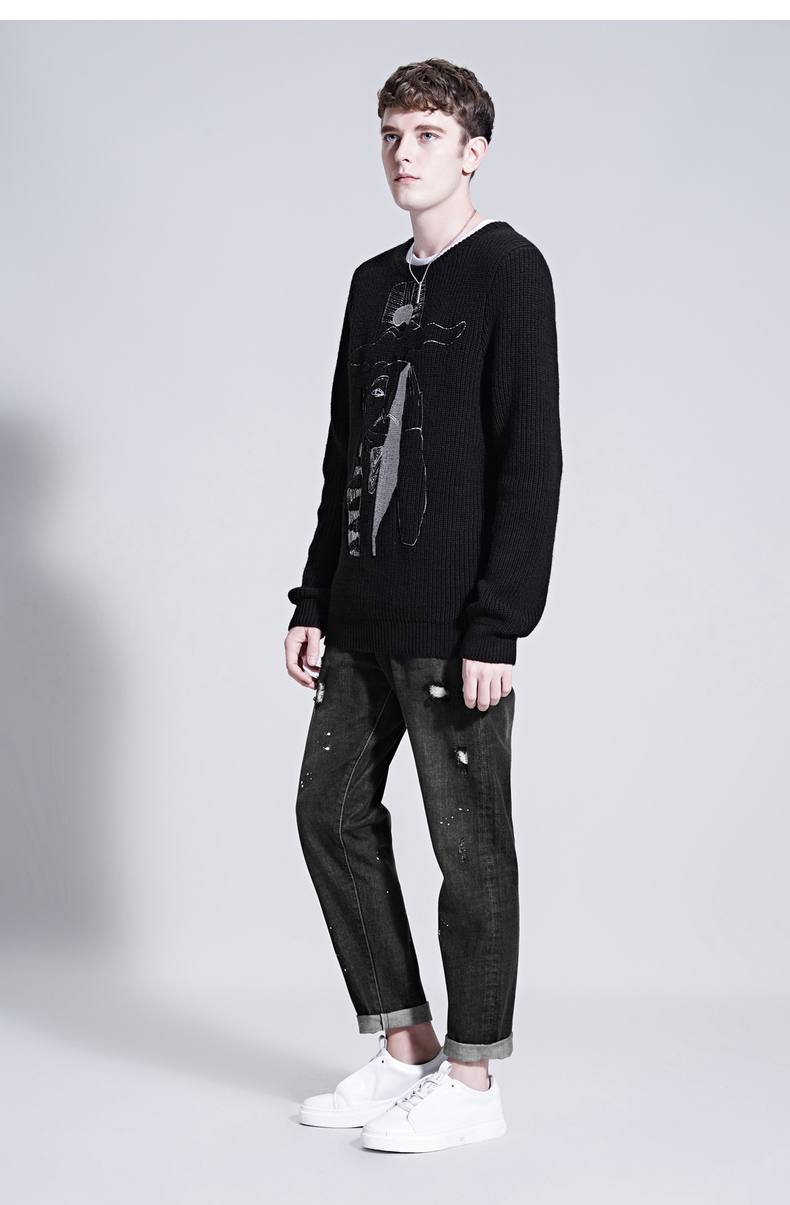 Quần jean nam Lilbetter chân giản dị quần retro rửa lỗ cũ denim quần dài nam triều shop quần áo nam