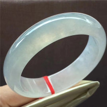 Jian An Jade 60 natural Old Pit high ice background color jade bracelet Myanmar Jade wide version big circle jade bracelet