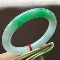Jian An Jade 56 Old Pit Jade Ornament Yang Green Round Strip Jade Jade Bracelet Natural Myanmar Delicate Yang Color Jade Bracelet