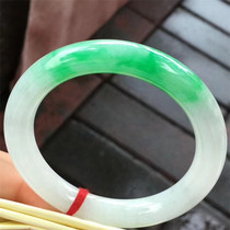 Jian An Jade 56 Jade Jade Yang Green Round Strip Jade Bracelet Bracelet Ornament Old Color Yang Ice Glutinous Floating Yang Green Bracelet