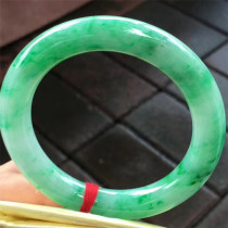 Jian An Jade 56 Jade Jade full green round jade bracelet hand decoration old water foot ice glutinous floating spicy green bracelet