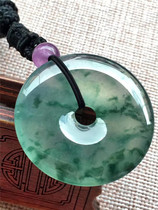Jian An Jade natural A goods old variety floating flower safe buckle jade pendant ice through fluorescent boutique wear collection