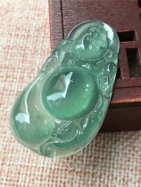Jianan jadeite natural A goods ice seed clear green bottom cloth bag Buddha jade pendant ice moisturizing light to protect peace jade pendant