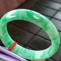 Jian An Jade 58 5 Burmese Jade hand decoration ice glutinous circle jade bracelet natural Old Pit full circle sun green flower bracelet