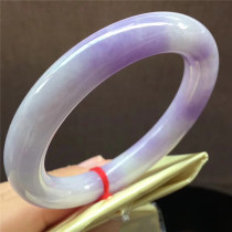 Jian An Emerald 54 8 Natural Jade Thick Purple Round Strip Jade Bracelet Burmese Jade Ornament Ice Glutinous Violet Bracelet