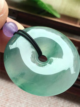 Jian An Jade Old Pit Natural A Cargo Ice Species Floating Green Flower Ping Buckle Jade Pendant Full and Thick Quality Collection