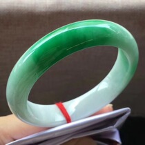 Jian An Jade 57 5 natural A cargo ice Sun green jade jade bracelet delicate and watery jade bracelet can be re-inspected