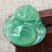 Jian An Jade Myanmar A cargo ice seed Yang green bottom male jade pendant ice rich jade pendant with certificate