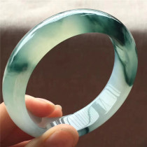 Jian An Jade 56 6 Myanmar A cargo ice species floating flowers Jade jade bracelet wide version thick pile water moisturizing noble concubine jade bracelet