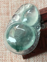 Jian An Jade Myanmar A goods high ice floating flower gourd jade pendant women Fu Lu double full pendant gift with certificate