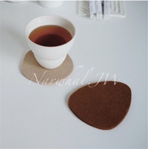 NARWHAL felt chic tea mat irregular ins pebble shaped art coaster insulation mat