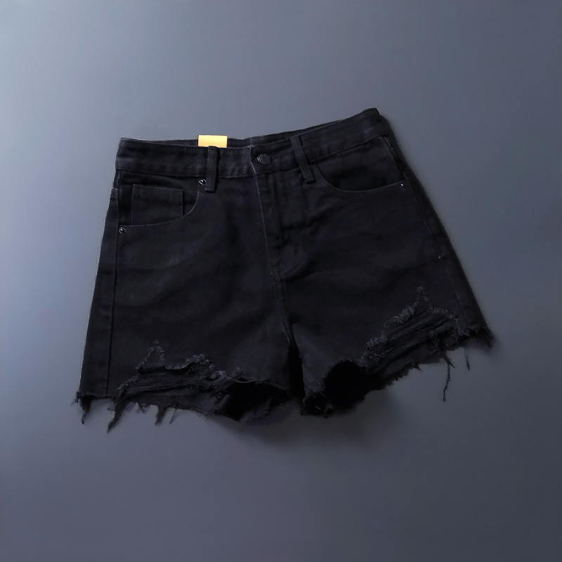 Ripped Denim Shorts for Women, 2026 Summer New Style, High-Waisted, Slimming, Wide-Leg, Korean Style, Fringed Hot Pants, Thin and Soft