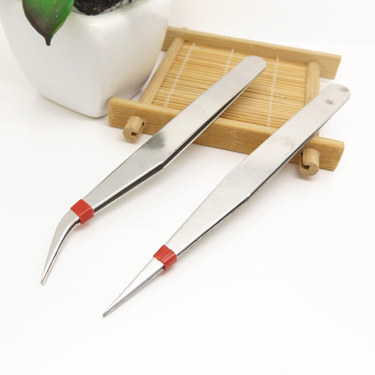 nhíp thép không gỉ, chỉ nhíp, Tweezers thẳng kẹp khuỷu tay thẳng cụ DIY thiết bị điện tử sửa chữa - Công cụ & vật liệu may DIY dụng cụ đan len