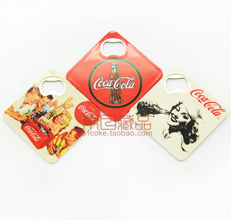 3 optional Coca-Cola retro pattern commemorative edition bottle opener screwdriver coaster (J853)