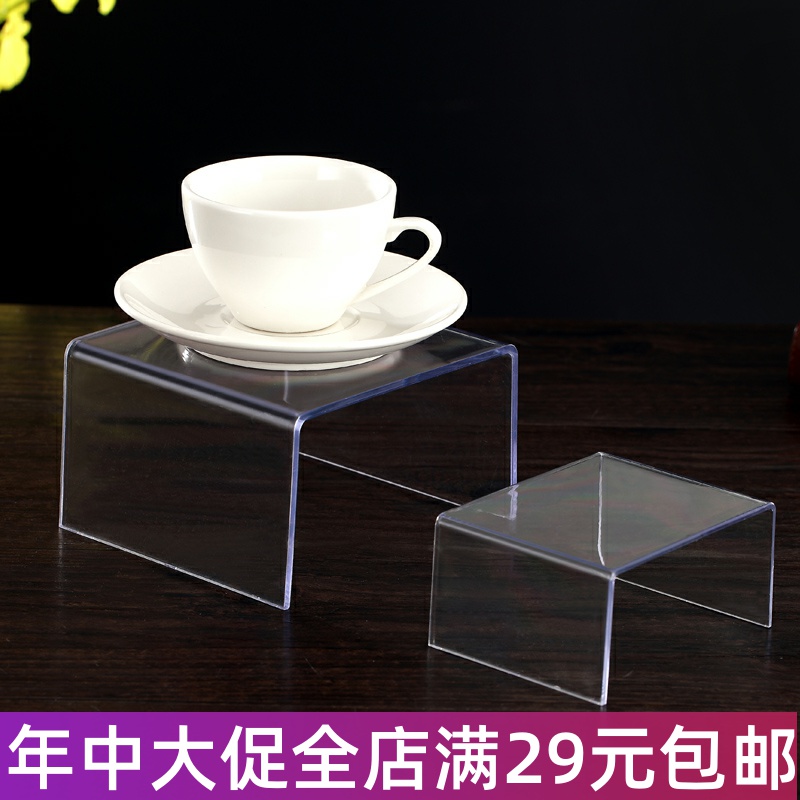 Acrylic craft gift decoration small ornaments table tray bracket Coffee cup display rack Tray rack Plexiglass display rack