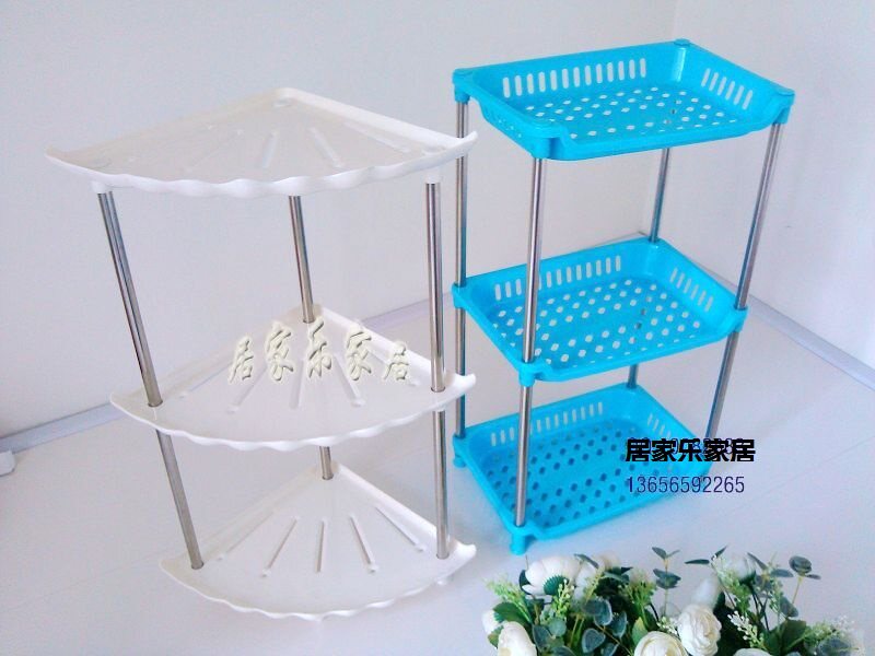 Three Floors Bathroom Shelve Shelf Triple Containing shelf Desktop sundries finishing shelf Fashion beautiful and durable