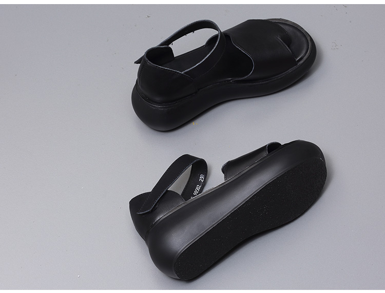 Giày sandal nữ 2019 mới đế bằng da - Sandal sandal nữ