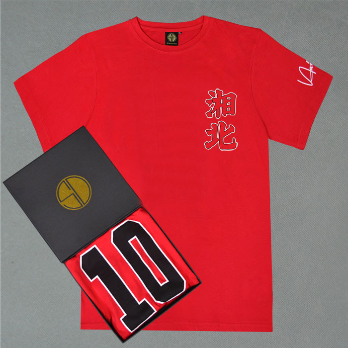 SD bóng rổ slam dunk đội đồng phục Xiangbei 10 Sakuragi hoa cotton vòng cổ ngắn tay T-Shirt phong cách Trung Quốc áo thun thể thao adidas
