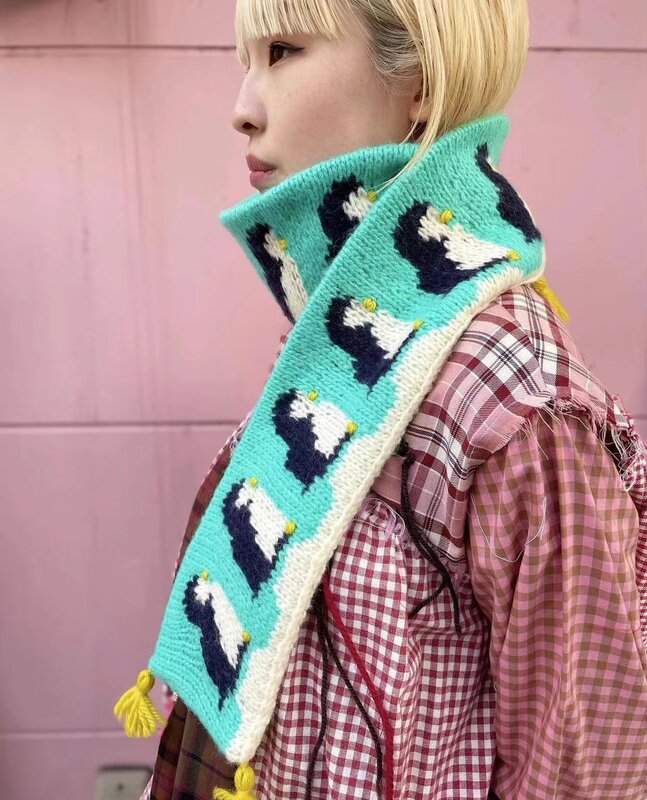 Penguin Scarf Material Package Video Tutorial Yamashita Pupil Design Japan Yokota Linedaruma Imported Wire
