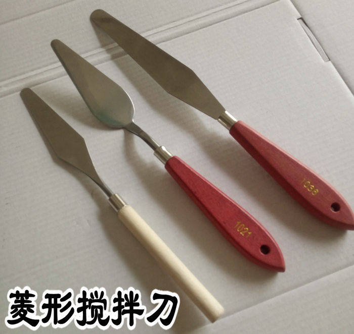 4-inch rhomboid scraper tin paste stirring knife toning knife and knife-mixing knife experimental stirring knife ink-mixing knife
