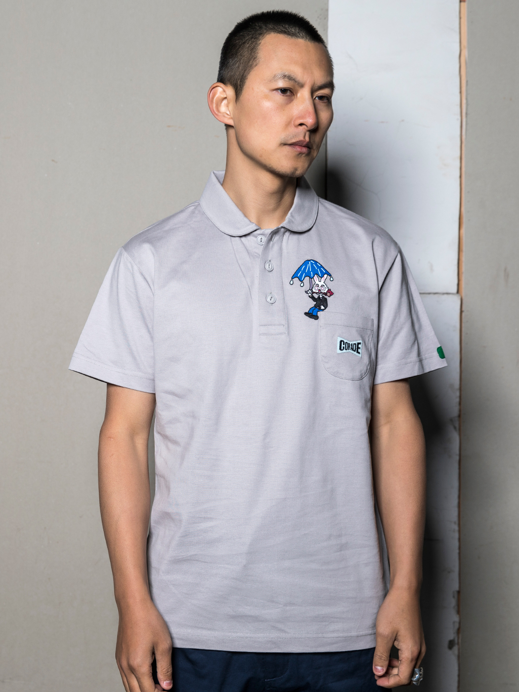 Corade kho báu bầu ô thỏ xám nam và nữ vài phim hoạt hình bông thủy triều ngắn tay áo polo polo nam