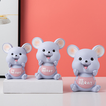 Creative personality ins wind Cute cartoon mouse piggy bank Piggy bank small ornament children girl heart ornament