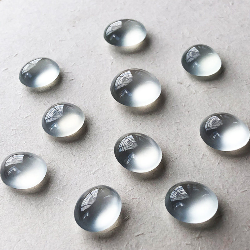 Emerald small egg face ring nude stone emerald ring naked stone pendant female ice seed ring luxury inlaid 18K gold uninlaid