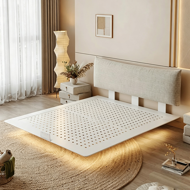 Thin Headboard Carbon Steel Bed Wrought Iron Bed Removable and Washable Soft-Covered Bed Chenille Velvet Fabric Bed Chanel Floating Bed Thin Headboard Carbon Steel Bed Wrought Iron Bed Removable and Washable Soft-Covered Bed Chenille Velvet Fabric Bed Chanel Floating Bed