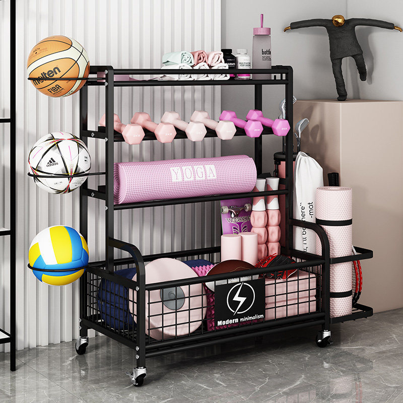 [Clearance Sale] Fitness Equipment Storage Rack Yoga Mat and Ball Storage Basket