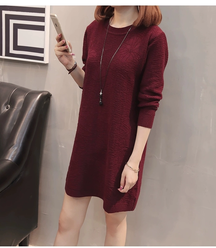 Mùa thu và mùa đông mới áo len dệt kim cashmere của phụ nữ Áo dài Hàn Quốc lỏng lẻo cộng với áo len dày kích thước nữ - Áo / áo thun