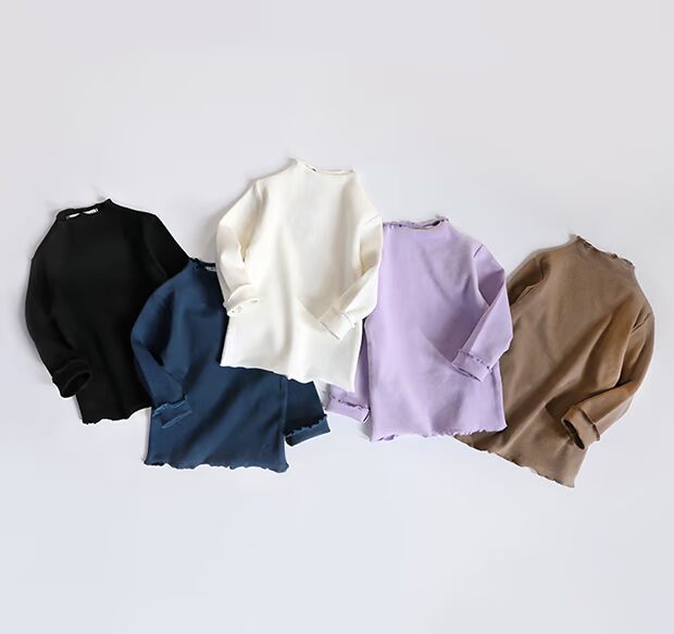 Bé gái sanding đáy quần bé bé cổ cao nửa cổ tay dài mùa thu và mùa đông bé trai đồ lót cotton ấm áo thun bé ao thun dai tay be gai