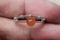 South red Agate ice floating material beads small ring price white copper bracket