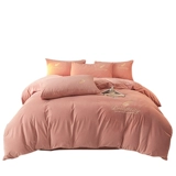 Демисезонный коралловый комплект для принцессы, двусторонний пододеяльник, простыня на флисовой подкладке, легкий роскошный стиль, 4 предмета