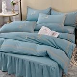 Хлопковый нескользящий комплект для принцессы, простыня, пододеяльник, 4 предмета, городской стиль, легкий роскошный стиль