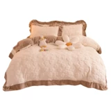 Зимний комплект для принцессы, антистатический электрический флисовый пододеяльник, двусторонная простыня на флисовой подкладке, увеличенная толщина, 4 предмета