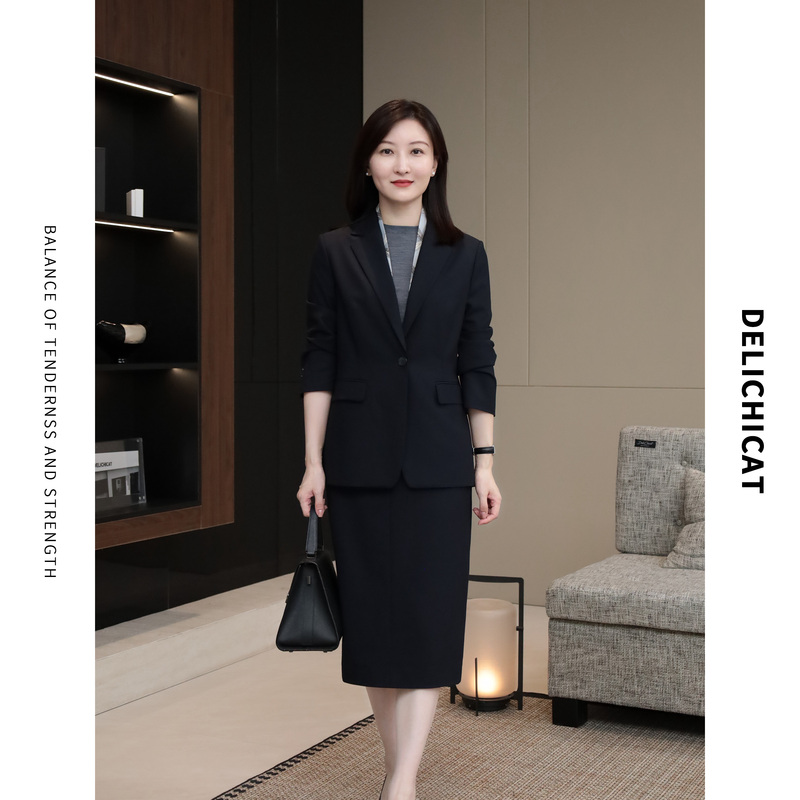 Delichicat丨 "Texture Interpretation" High-Sense Formal Workwear Navy Blue Suit Skirt Delichicat丨 "Texture Interpretation" High-Sense Formal Workwear Navy Blue Suit Skirt