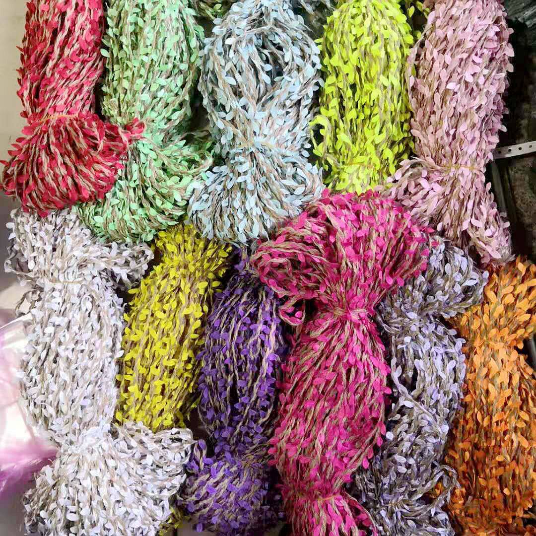 Wax thread simulation plant kindergarten ring create green leaves hemp rope water pipe decoration fake rattan winding manual material