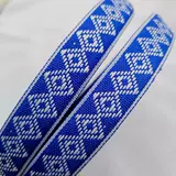 Этническая сине-белая лента ручной работы, аксессуар, этнический стиль, с вышивкой, «сделай сам»