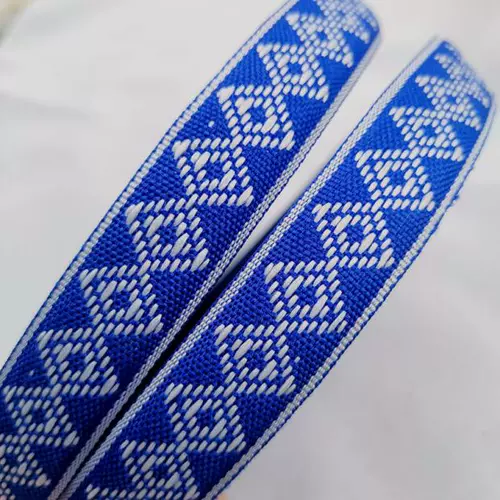 Этническая сине-белая лента ручной работы, аксессуар, этнический стиль, с вышивкой, «сделай сам»