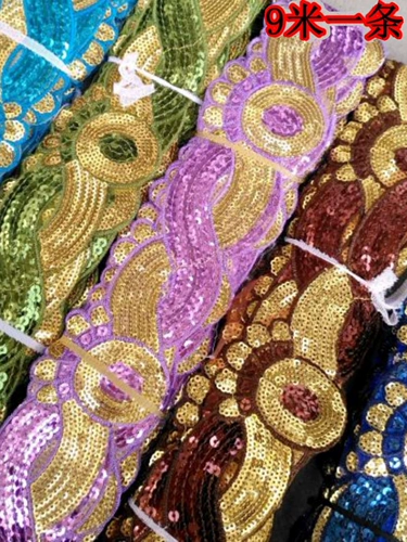 Этнические блестки для ногтей для ступней, 9м, с вышивкой, 6см