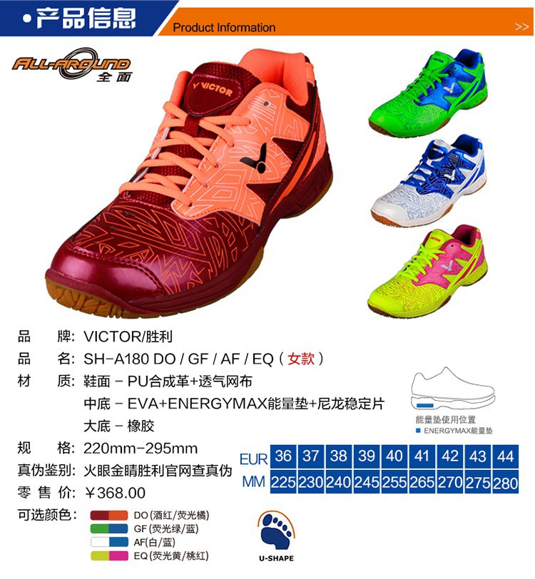 Chaussures de Badminton uniGenre VICTOR - Ref 843724 Image 6