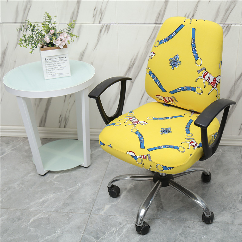 Waterproof cloth art computer chair cover elastic two-piece swivel chair cover office study seat stool set for chair cover versatile