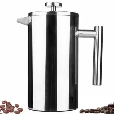 High-Grade 304 double-layer stainless steel French filter press pot household coffee maker tea brewer filter French coffee pot