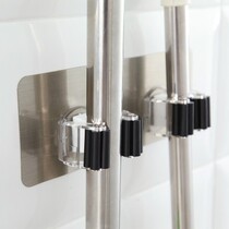  Magic sticker strong hook Bathroom mop pylons Bathroom wall hanging seamless nail-free mop clip card holder