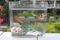 Super transparent hanging fish tank rectangular strip square fish tank small aquarium office hydroponic tank fish tank